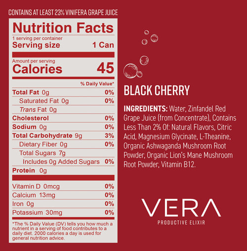 Vera Black Cherry Nutrition Facts and Ingredients